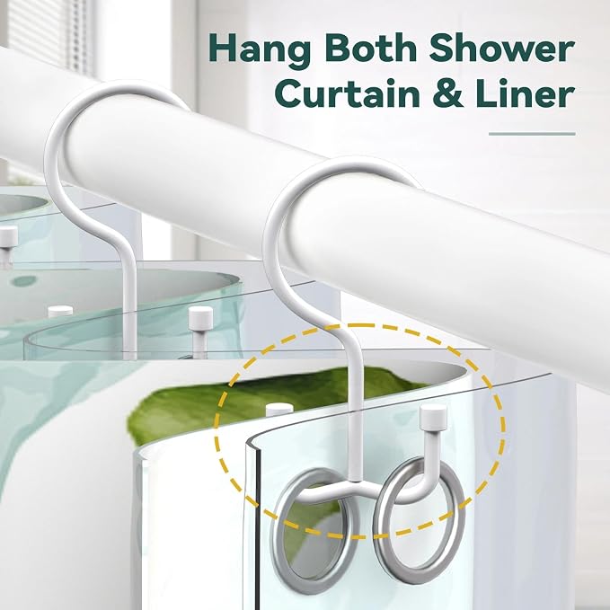 Shower Curtain Hooks, Shower Curtain Rings, Durable Shower Curtain Hangers Rust - Image 5