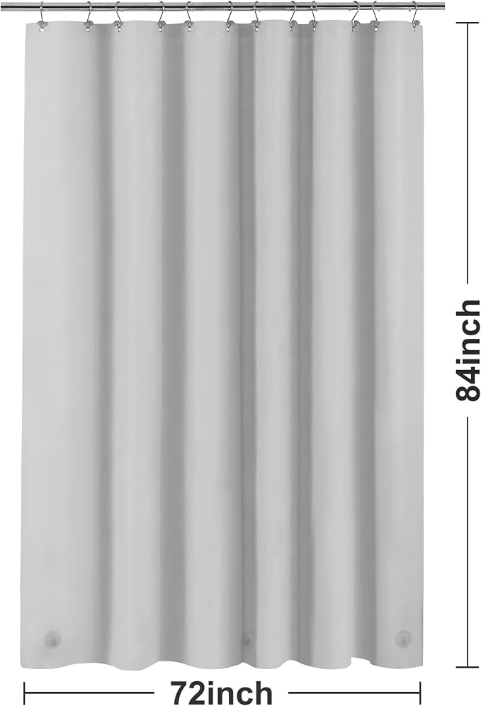 Barossa Design Extra Long Shower Curtain Liner Silver Gray - Image 6