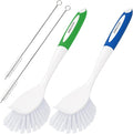 4 Pack Dish Brush with Handle, Kitchen Scrub Brushes by Amazer