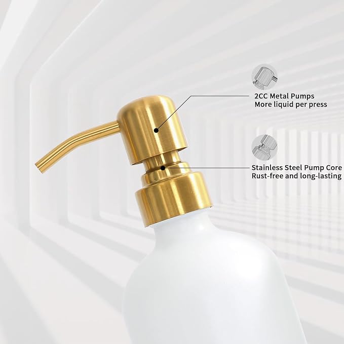 Prus Waso Gold Soap Dispenser Bathroom Set | Hand and Lotion Dispenser - Image 4