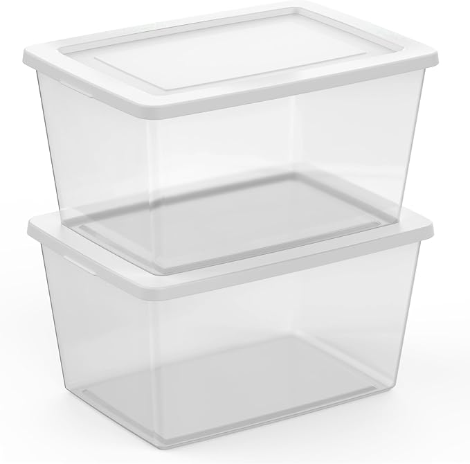 Sterilite Clear Storage Box Stackable Tote, 58 Quart - Image 6