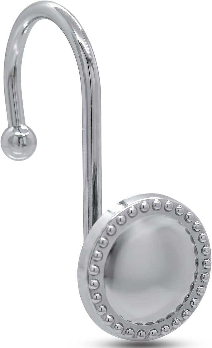Shower Curtain Hooks, Rust-Resistant Decorative Rings, Chrome | Heavy-Duty by Unknown