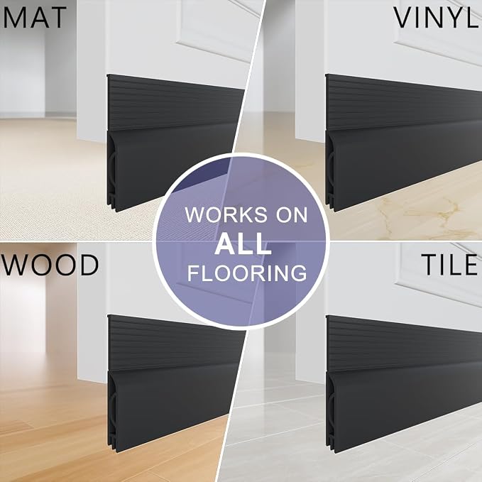 5Pack Door Draft Stopper, Adjustable Door Sweep - Image 9