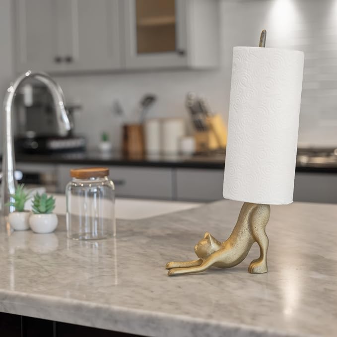 WallCharmers Gold Paper Towel Holder, Metal Toilet or Kitchen Paper Holder - Image 7