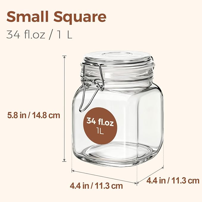 ComSaf Square Glass Pantry Jars - Image 4