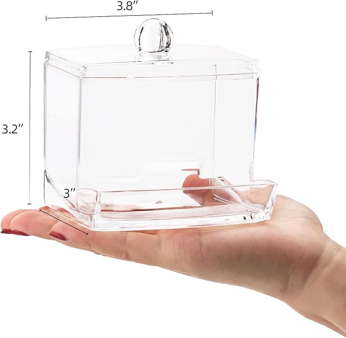 Tbestmax 2 Pack 10oz Qtip Dispenser Big Clear Qtip Holder, Bathroom Container - Image 3