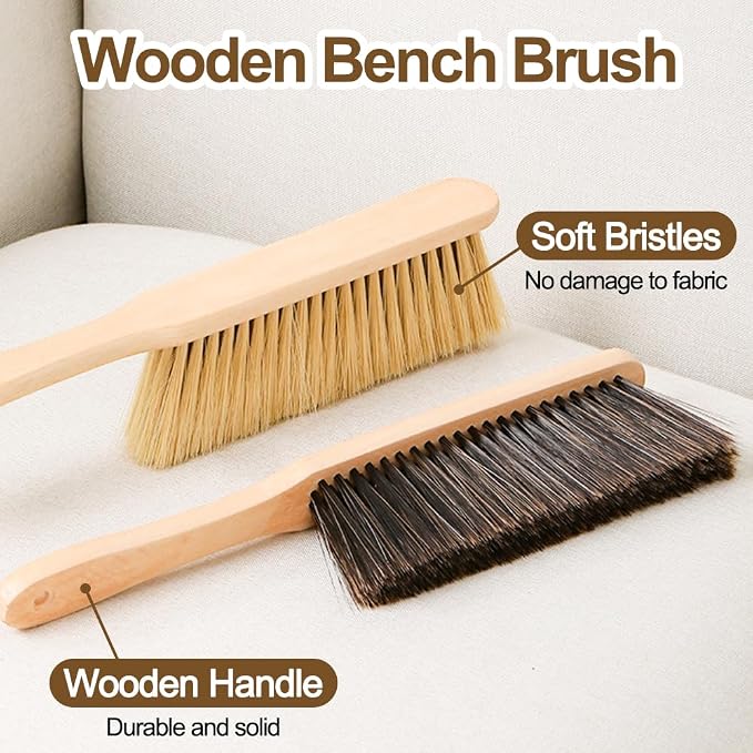 2 Pieces Wooden Dust Brush Hand Broom, Bench Brushes - Image 2