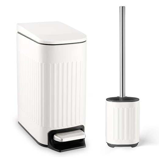 TrashAid 1.6 Gal Slim Bathroom Trash Can by TrashAid