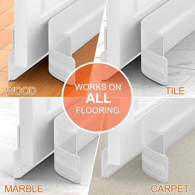 Door Draft Stopper for Bottom of Door, Adjustable Weather Stripping Door Seal - Image 9