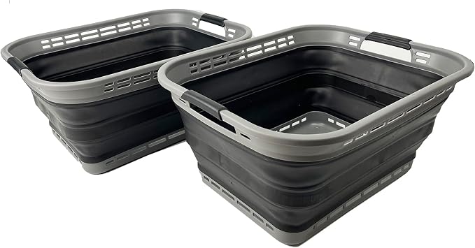 SAMMART 42L Collapsible Plastic Laundry Basket by SAMMART