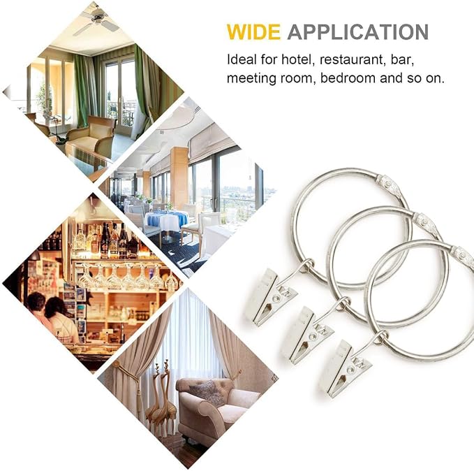 40 Pack Rings Curtain Clips Rustproof Metal Window Drapery Decorative Clips - Image 5