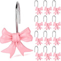 12 pcs Bow Knot Shower Curtain Hooks, Home Decorative Shower Curtain Rings by EVOOKA