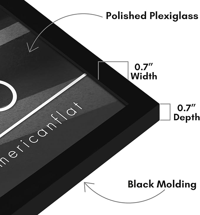 Americanflat 18x36 Picture Frame with Polished Plexiglass - Streamline Collection - Thin Border Picture Frame for Wall Display - Hanging Hardware Included - Black