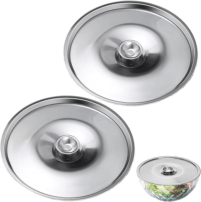 4 Inch Universal Pan Lid, 2Pcs Stainless Steel Bowl Cover, Small Pot Lid Milk Cookware Lid Replacement Accessories, 10cm