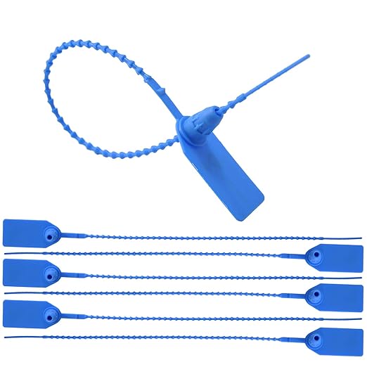 Blue Plastic Tamper Seals, Zip Ties Numbered for Fire Extinguishers Pull Tite Security Tags Disposable Self-Locking Safety Ties 250mm Length (1000)