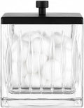 Vince Camuto Home Glass Cotton Jar Holder – Matte Black Lid, Elegant Bathroom by Unknown
