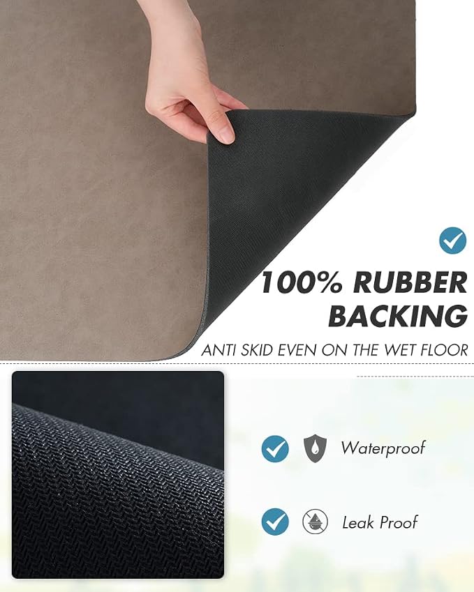 AMOAMI-Coffee Mat Hide Stain Rubber Backed Absorbent Dish Drying Mat - Image 6
