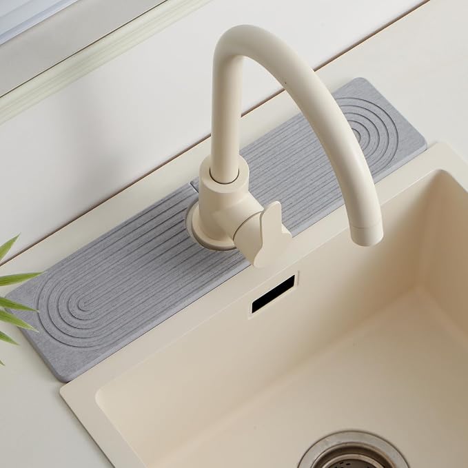 Fast Drying Stone Faucet Mat for Kitchen Sink stone quick dry around faucet | by FATILINHOME