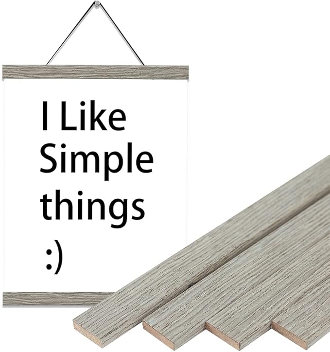 3 Pack Magnetic Poster Frame,16x20 16x24 16x16 Wood Magnet Frames Hangers for Photos, Pictures, Prints, Maps, Scrolls and Canvas Artwork Black (16", Gray)