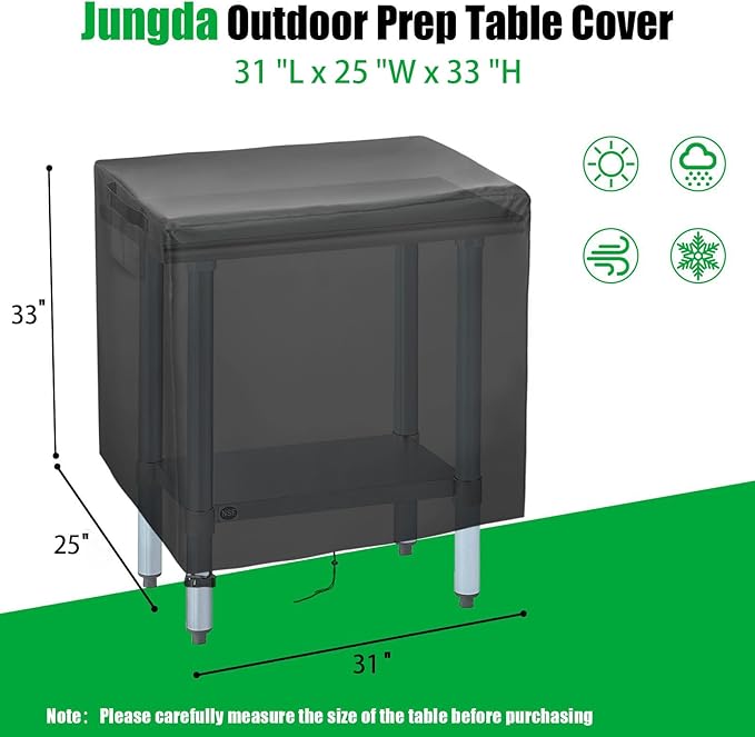 Outdoor Table Cover 31 Inch,Waterproof Patio Prep Table Covers, Outdoor Rectangle Bar Table Cover for Outdoor Furniture - 31 x 25 x 33 Inch