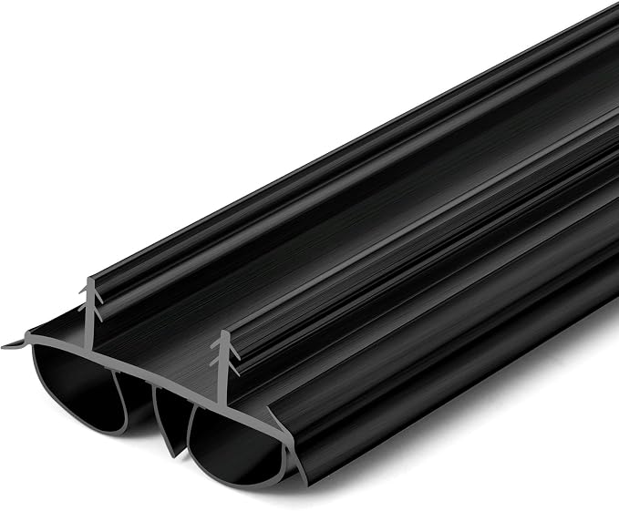 Pushglossy 1 Pcs 36" Kerf Door Sweep Double Bubble Kerf Black | 1-3/4" Wide by Pushglossy