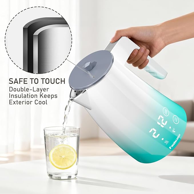 Electric Kettle with Temperature Control, 5 Preset Temps, 2H Keep Warm -1200W Quiet Water Boiler,Electric Tea Kettle with BPA-Free, Digital Cool-Touch, Rotating Base for Home,Office(Blue Gradient)