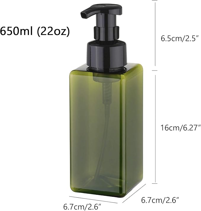 UUJOLY Foaming Soap Dispenser 650ml Refillable Plastic Pump Bottle - Image 3