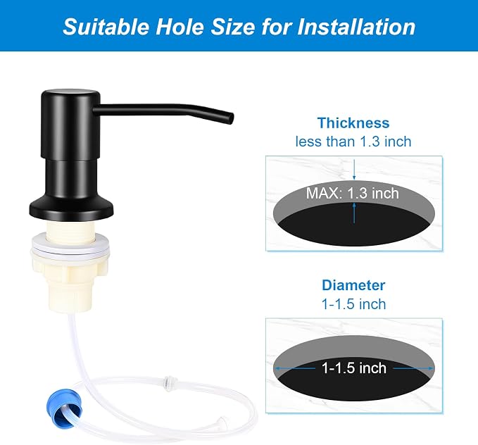 Soap Dispenser for Kitchen Sink, Upgrade Built in Sink Soap Dispenser, - Image 5