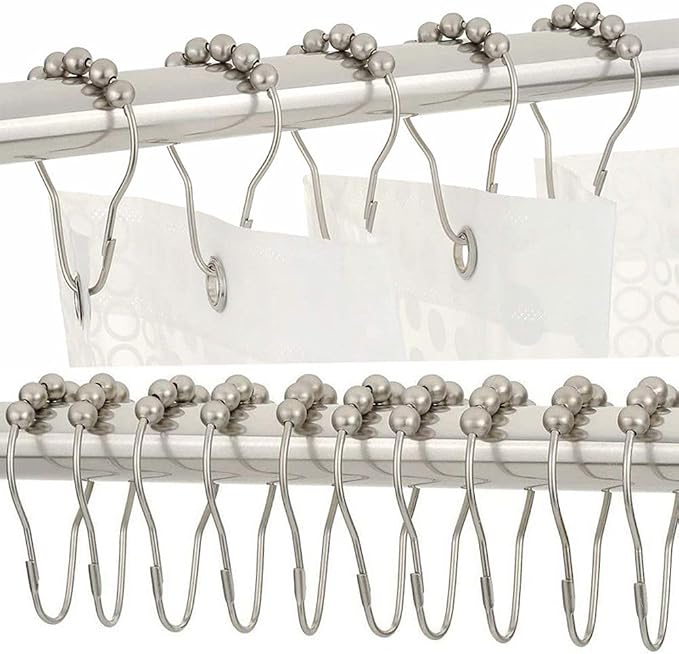 Shower Curtain Hooks, Decorative Rust Proof Stainless Steel Shower Curtain Hooks - Image 5
