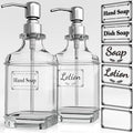 Soap Dispenser - 2 Pack, 18 Oz Antique Design Thick Glass Hand Soap Dispensers; by GLADPURE