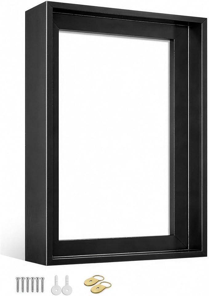 ART Canvas Floater Frame Fits 1”–1.25”Deep Gallery-Wrapped Canvas, Wood-Look Floater Frames for Finished Stretched Canvas Prints, Wall Oil Paintings Artwork for Home Bedroom (Back, 12" x 32")