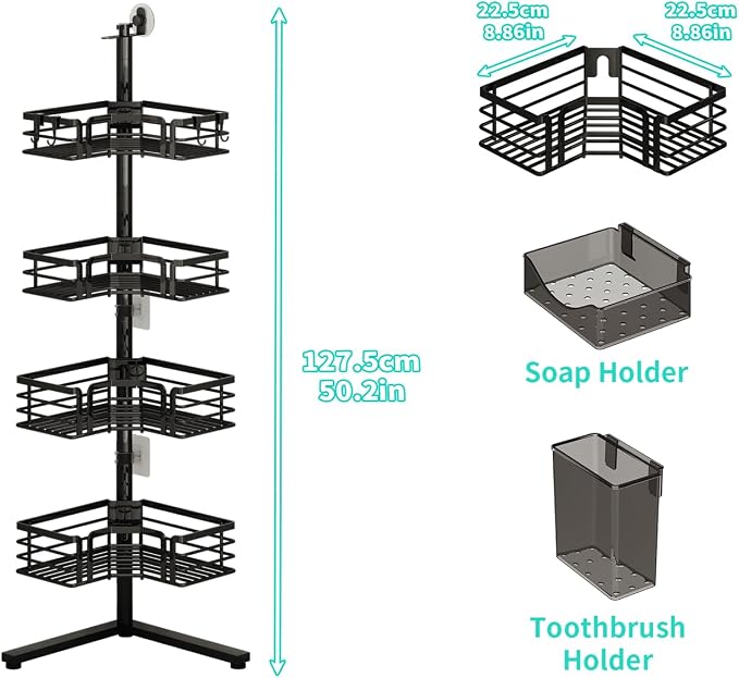 HapiRm Corner Shower Caddy Stand - Image 7