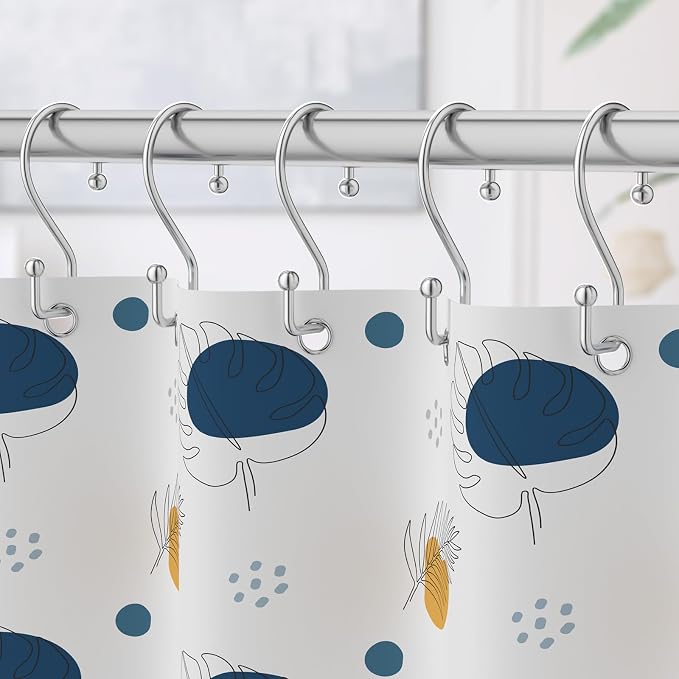 Goowin Chrome Metal Shower Curtain Hooks Rings, S Shape Metal Shower Curtain - Image 2
