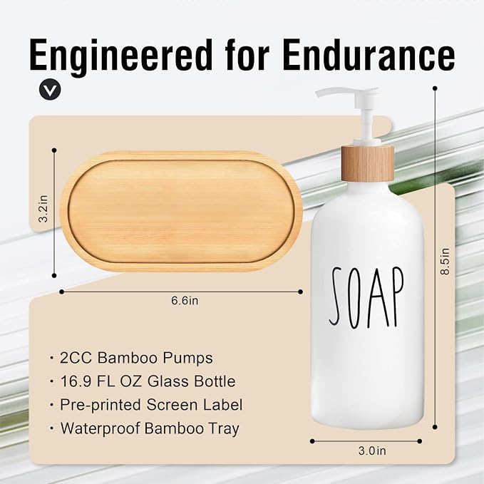 MOMEEMO White Soap Dispenser Bathroom Set | Soap and Lotion Dispenser Set - Image 6