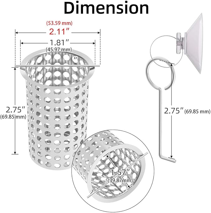 Shower Drain Strainer, Hair Catcher, Hair Basket, Debris Strainer - Image 6