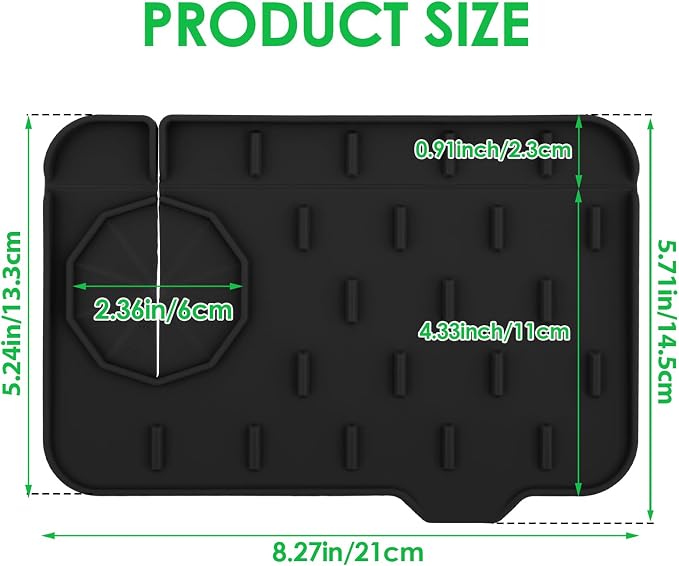 Dimeho Sink Faucet Splash Guard Mat Silicone Soap Dish Pad Faucet Handle Drip - Image 2
