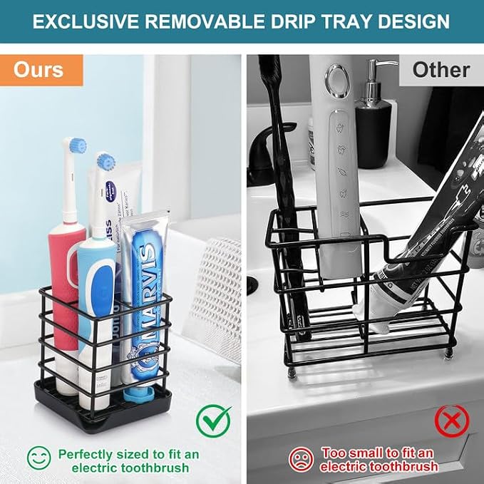 Toothbrush Holders for Bathroom, Stainless Steel, Detachable, 3 Slot - Image 3