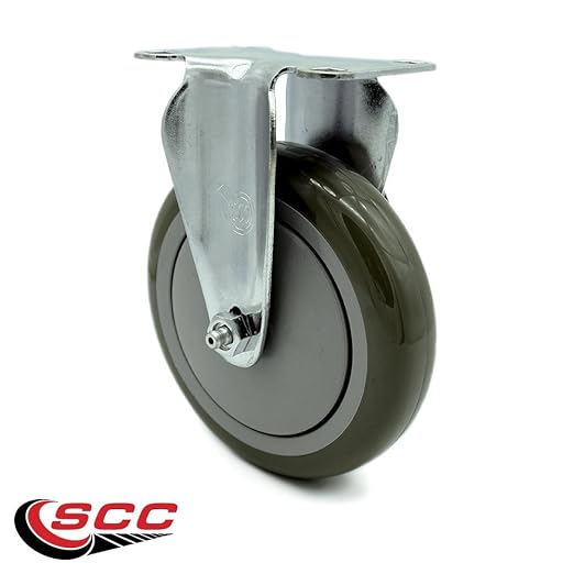 Service Caster Brand Replacement Caster for Uline Caster H-5540R-Rigid Top Plate Caster with 5 Inch Gray Polyurethane Wheel-Light Duty Replacement Caster-Fits Carts, Dollies and Poly Box Trucks H-3840