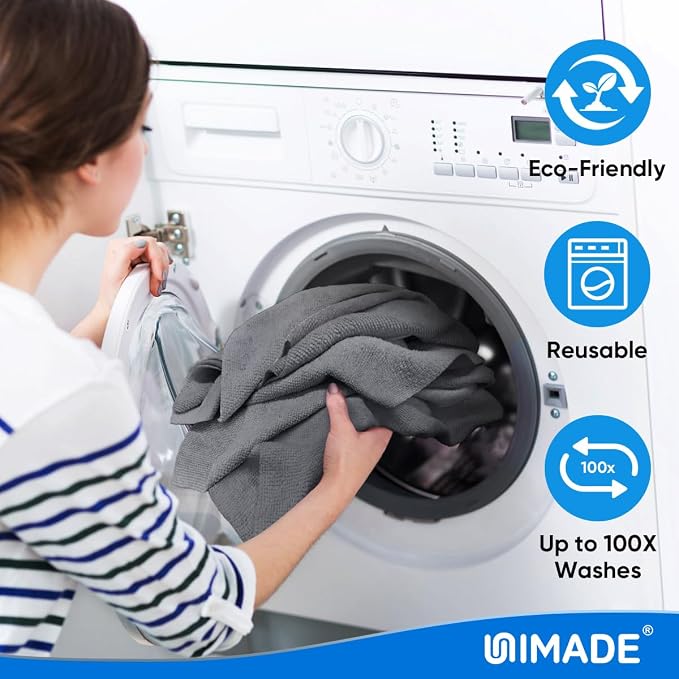 UNIMADE Microfiber Cleaning Cloth, 10 Pack Reusable Microfiber Towels - Image 6