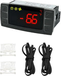 XR02CX-4N1F1 Temperature Controllers Refrigerator Digital Thermostat Controller for Fridges Freezers Heating Appliances 120V/50-60Hz with NTC Probe & Clasp