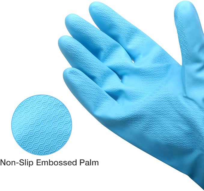 Alimat PluS Kitchen Cleaning Gloves Latex Free, Cotton Flock Liner, Small | 3 - Image 4