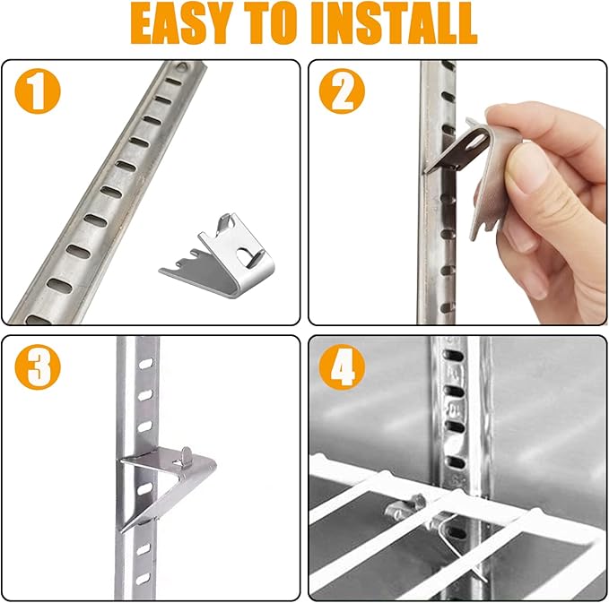 920158 Freezer Shelf Clip,Stainless Steel Shelf Clip for Refrigerator,Freezer Cooler Shelf Support,Replacement Shelf Square Buckles Clips (10)