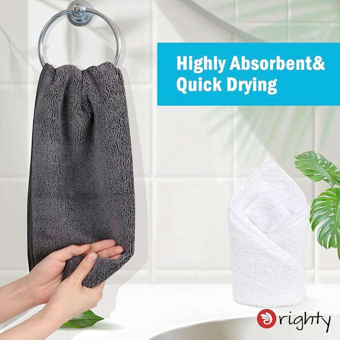Orighty 6-Pack Grey Hand Towels, 16x28 inch Microfiber Gym Towels | Quick - Image 3