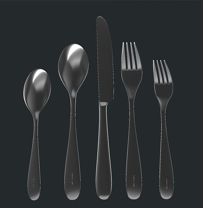 Matte Silverware Set, 18/10 Stainless Steel Satin Flatware, Modern Brushed Finish Cutlery, Dishwasher Safe & Durable, Built to Last (60-Piece, Fidenza)