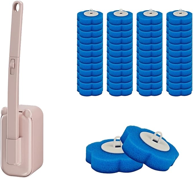 Disposable Toilet Brush with 48 Refills, Toilet Cleaning Supplies, Toilet Wand by Clowand