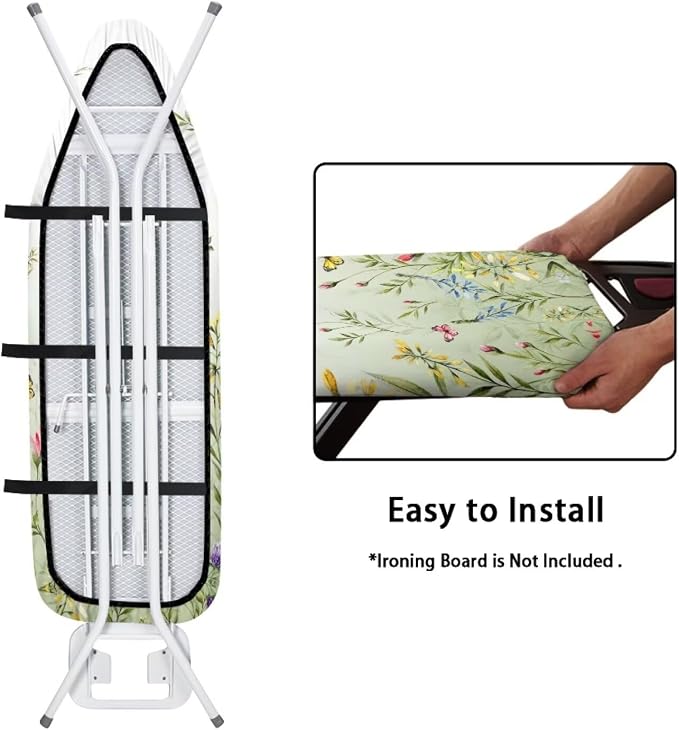 Simple Floral Ironing Board Cover Scorch and Stain Resistant Pressing Cloth - Image 4
