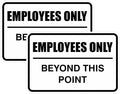 All Quality Classic Framed Employees Only Beyond This Point Wall or Door Sign | Easy to Install Business Signage - Large (White) 2 Pack