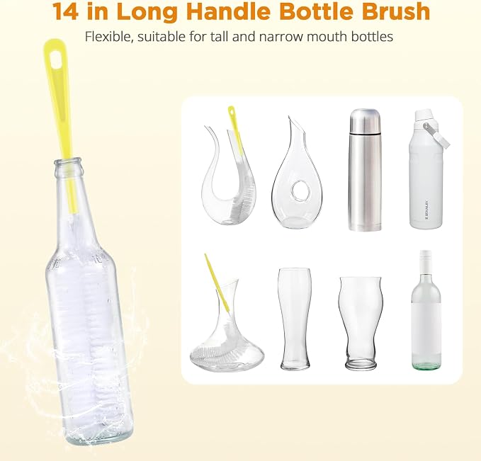 OUTXE 6 Pack Bottle Brush Cleaning Set, 5-in-1 Cup Cleaner Brush | - Image 4