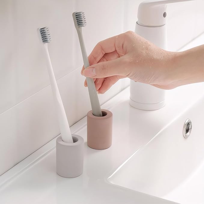 Diatomite Toothbrush Holder, Quick Dry Bathroom Stand | Water Absorbing - Image 5