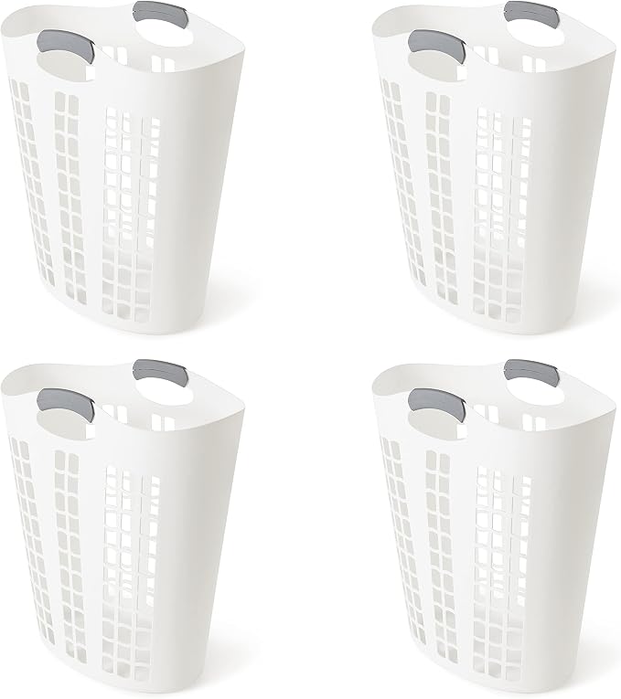 Gracious Living 4 Pack Easy Carry Flex Hamper, Large 87.5L Laundry Basket by GraciousLiving